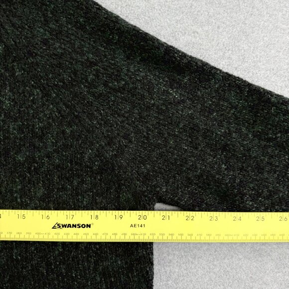 Michael Kors Charcoal Slouch Turtleneck Sweater Women's L MK Logo Knit Pullover - Picture 9 of 12